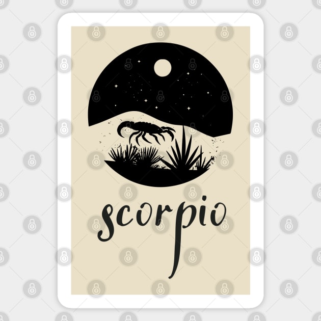 Scorpio Zodiac Sign Moonlit Landscape Sticker by TuncGK